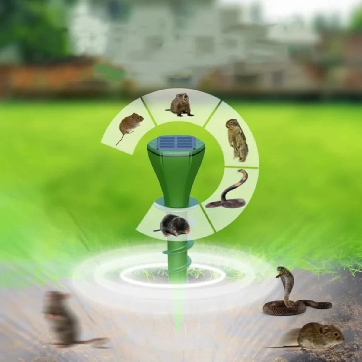 Solar Mole Repeller with Vibrations