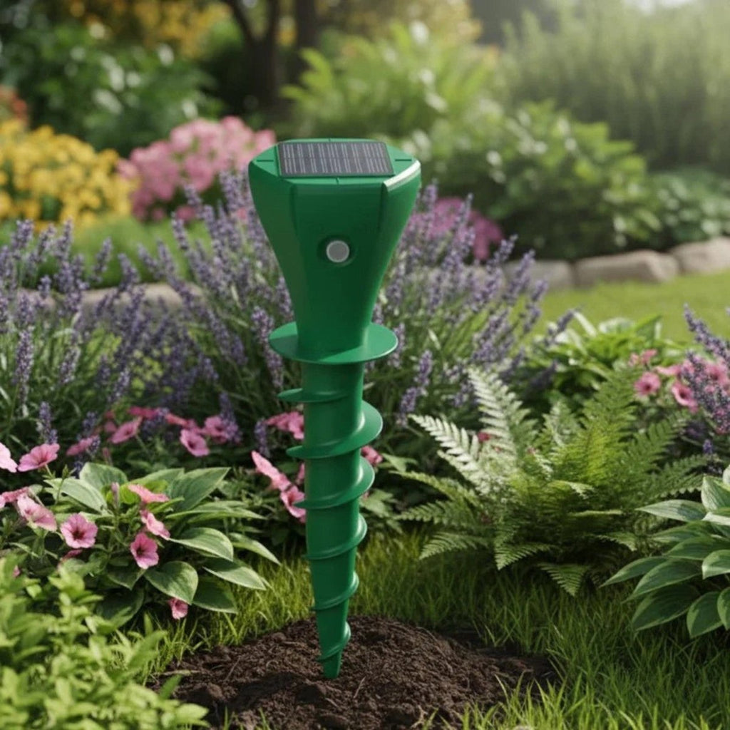 Solar Mole Repeller with Vibrations