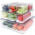 Stackable Fridge Organizer Set of 10 - FridgeMaster