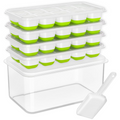 Stackable Silicone Ice Cube Trays with Storage Bin