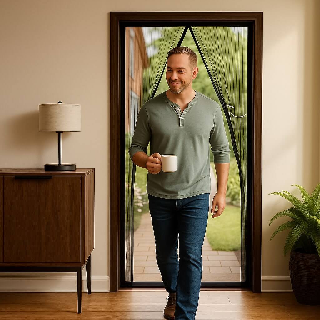 Stop Midnight Mosquito Raids – Enjoy Every Summer Evening With The 6-Second Self-Sealing Door Screen