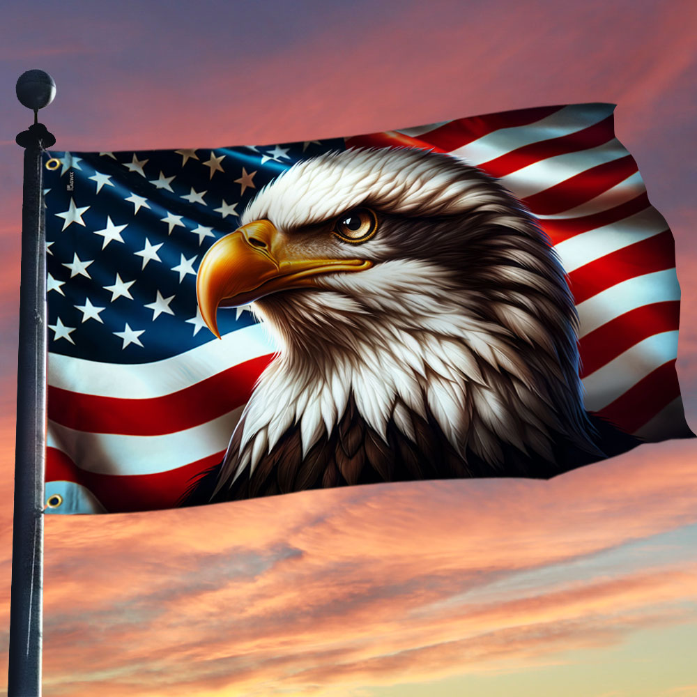 Flagwix American Flag, America Patriotic Eagle American Grommet Flag 3-Day Shipping