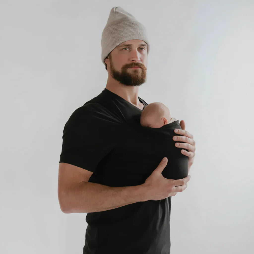 Cotton Babywearing T-Shirt with Built-In Pouch and Nursing Function