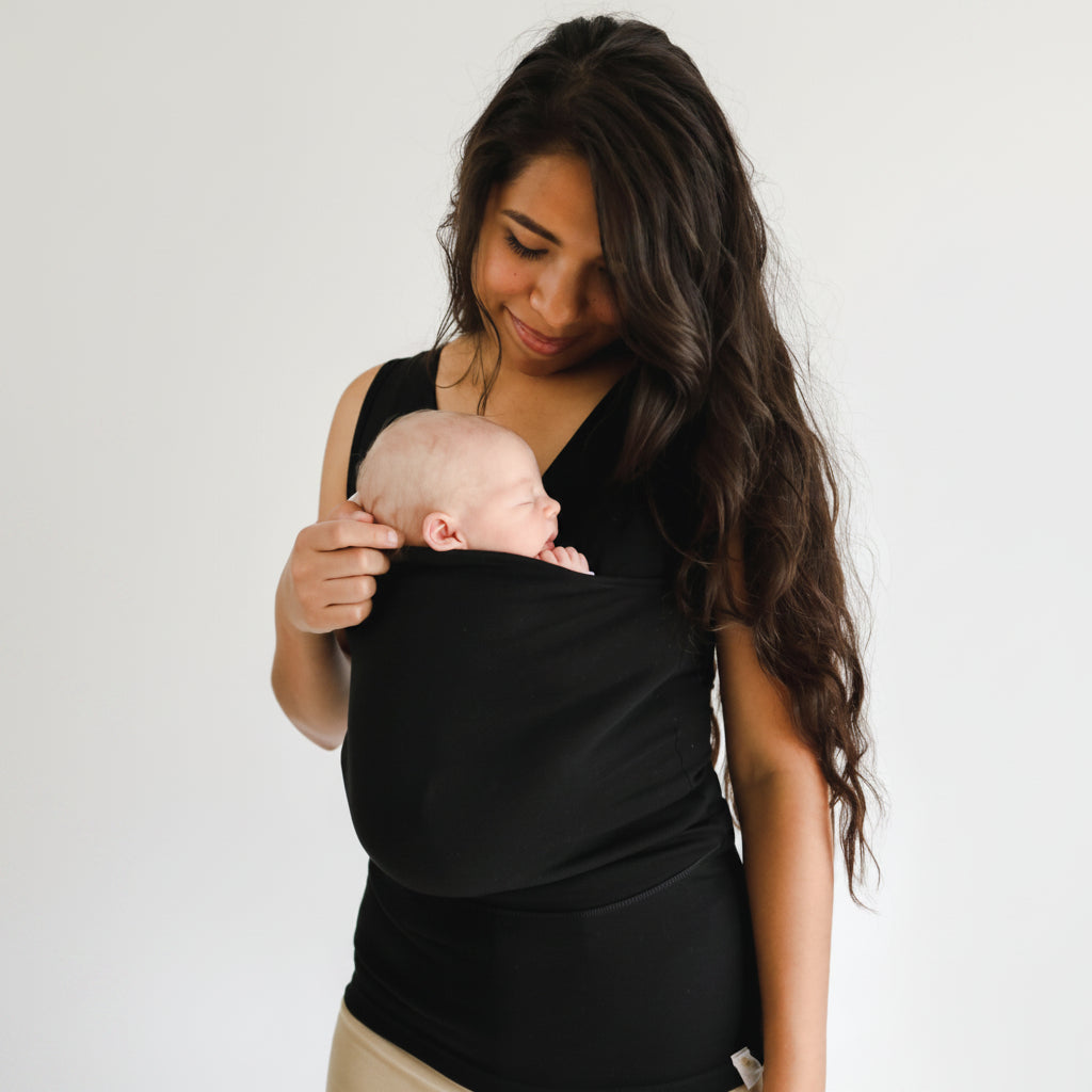 Cotton Babywearing T-Shirt with Built-In Pouch and Nursing Function