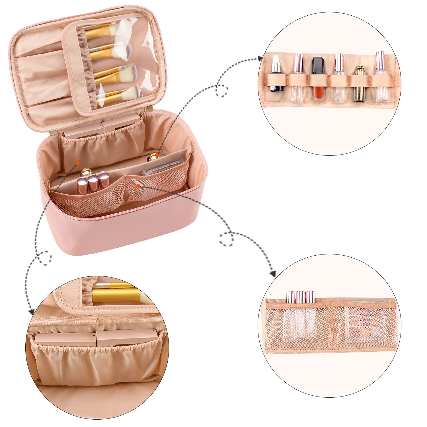 Travel-friendly Make-up Organizer with Dividers