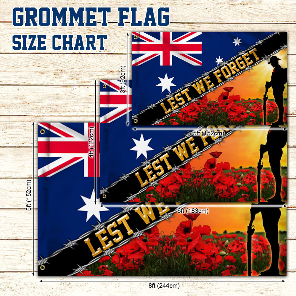 Australia Flag, Australia Day Flag Poppy. Lest We Forget, Gromet Flag