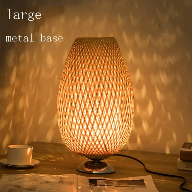 Vintage Bamboo Table Lamp - TimberGlow