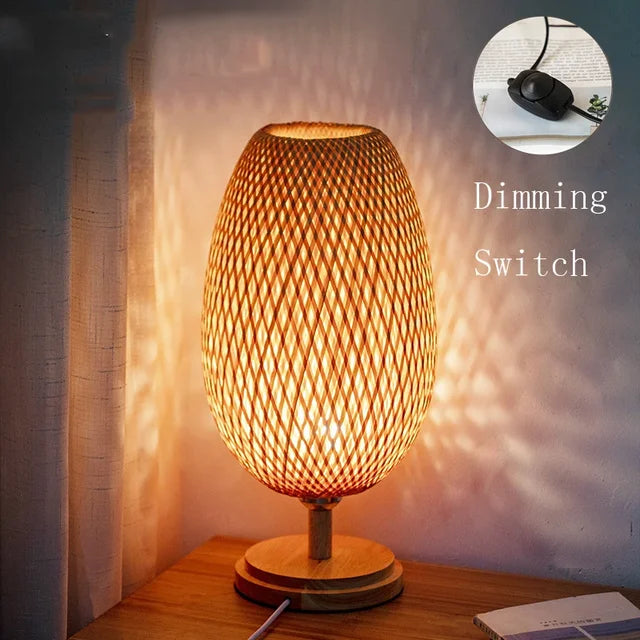 Vintage Bamboo Table Lamp - TimberGlow