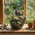 Vintage Three-Compartment Planter for Plants