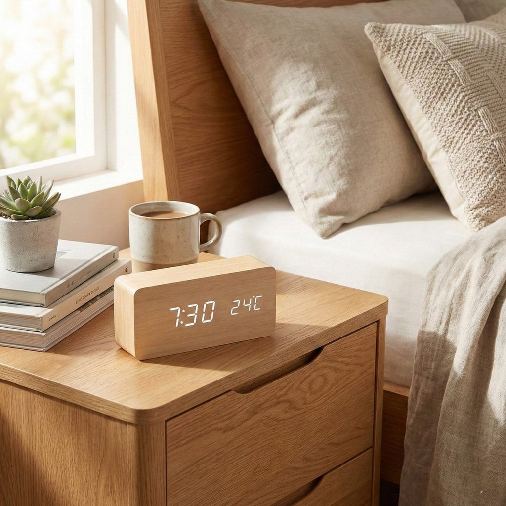 Voice Controlled LED Wooden Clock with Custom Display