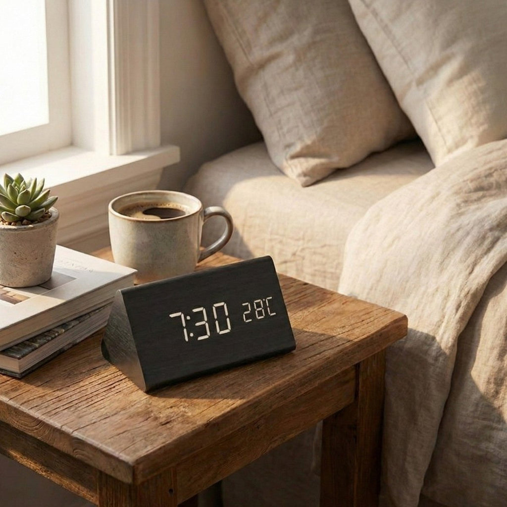 Voice Controlled LED Wooden Clock with Custom Display