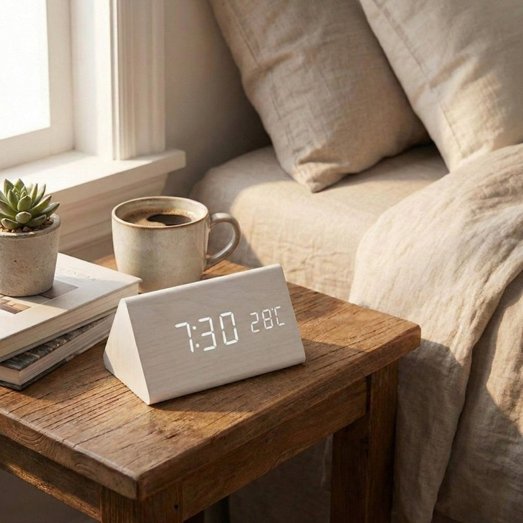 Voice Controlled LED Wooden Clock with Custom Display