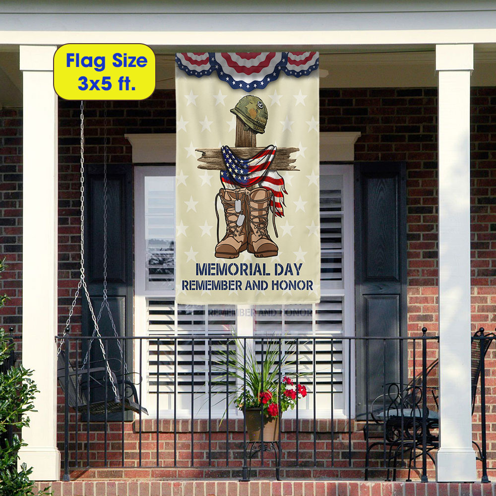 Memorial Day Flag Remember and Honor flag, Double side printed