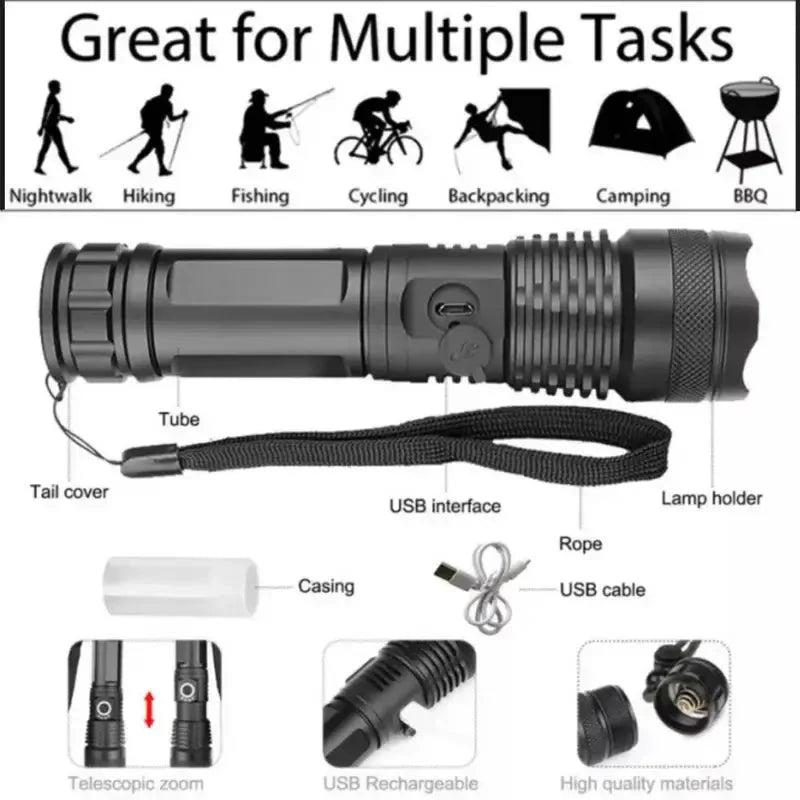 XH-P50 90000 Lumens Flashlight