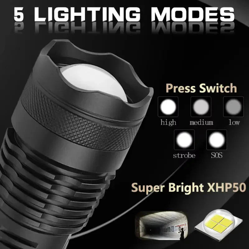 XH-P50 90000 Lumens Flashlight